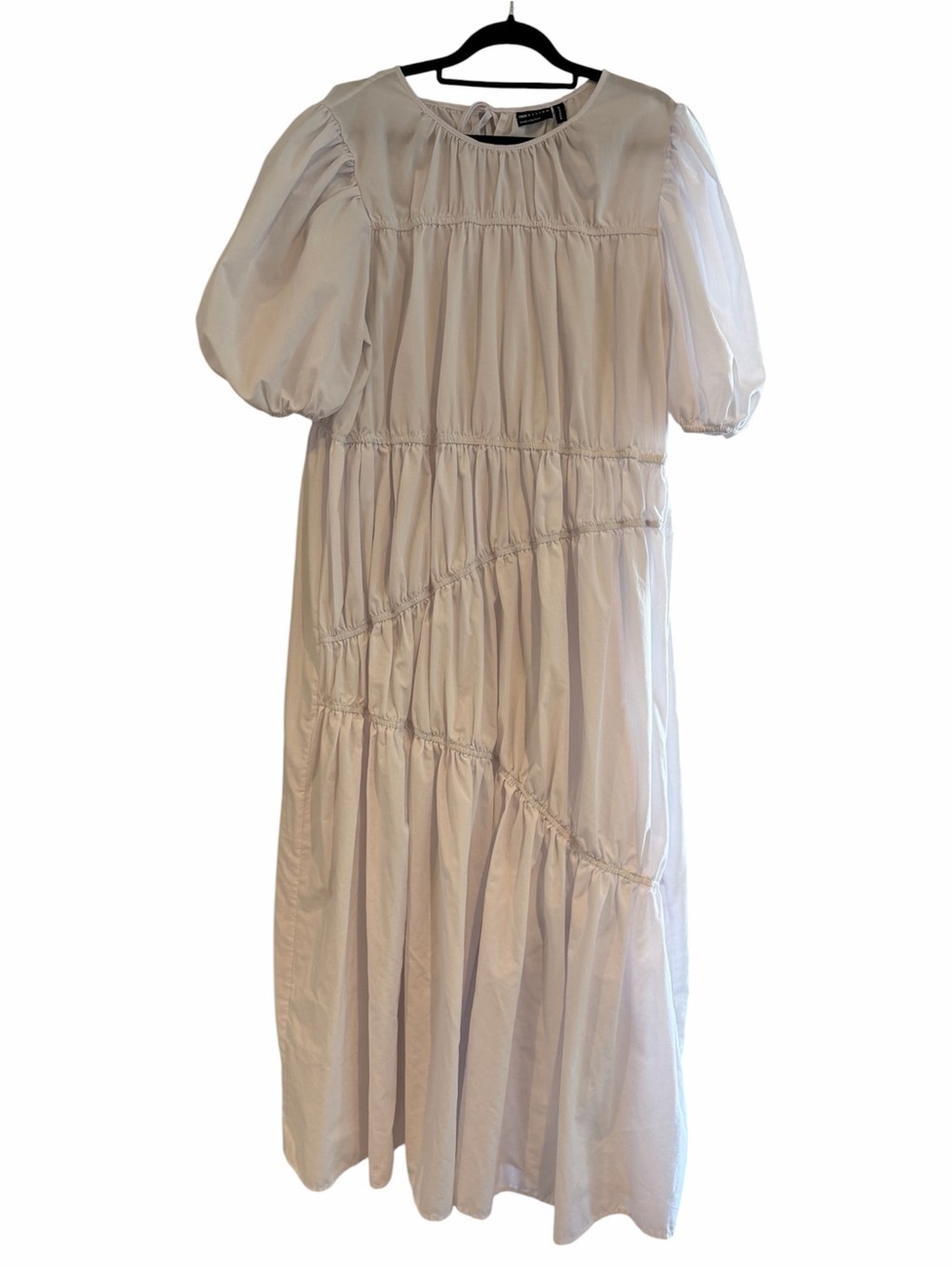 ASOS White Puff-Sleeve Maxi Dress size 14
